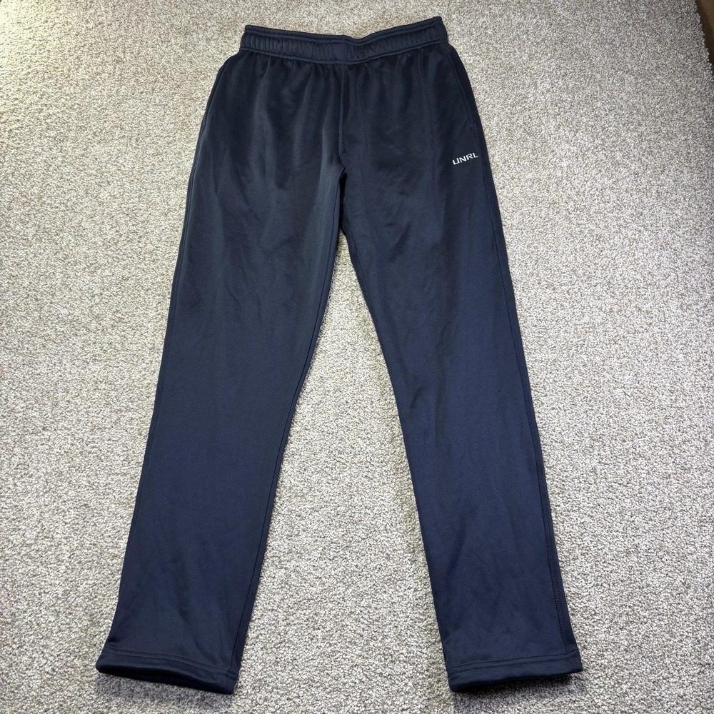 UNRL Performance Sweatpants Mens Small Blue Fleece Elastic Waist Zip Pocket